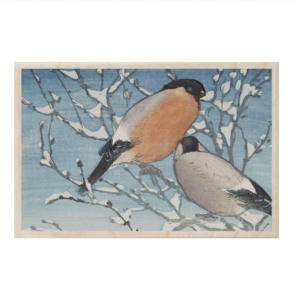 The Wooden Postcard Company Bullfinches Wooden Postcard