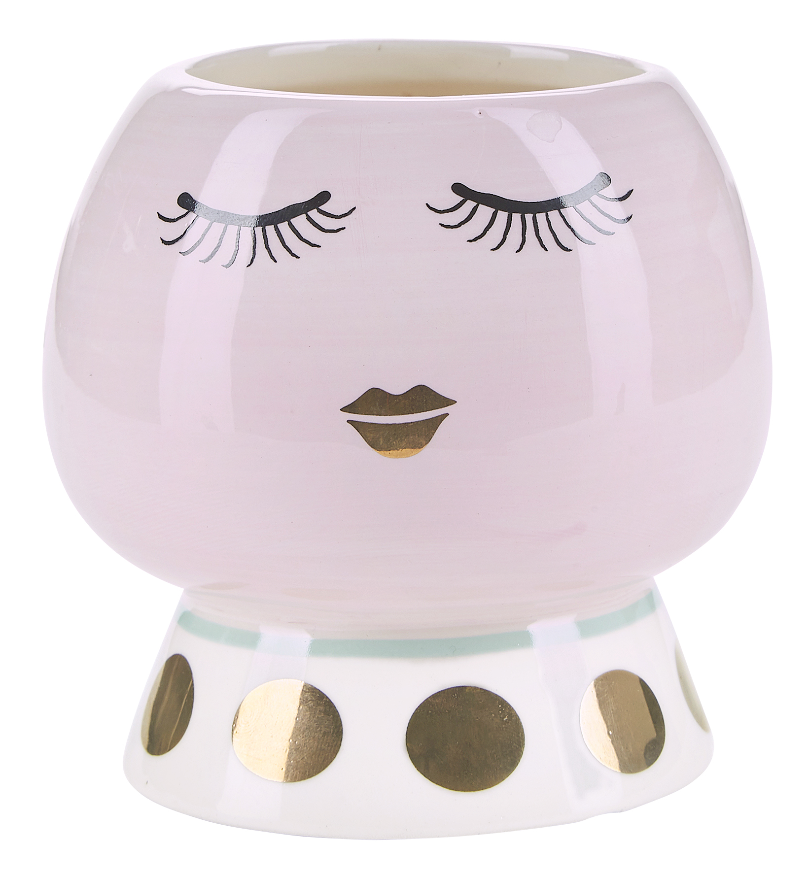Miss Etoile Small Rose Flowerpot with Gold Dots