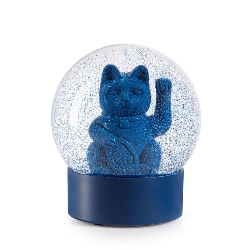 Donkey Lucky Cat snow globe