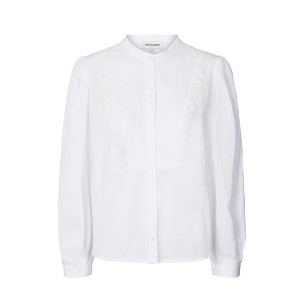 Lollys Laundry Pearl Embroidered Shirt Pale Cream