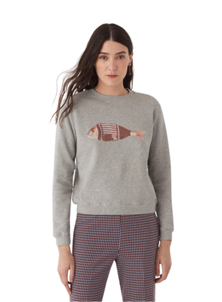 Nice Things Fleece Sweater North Fish Print
