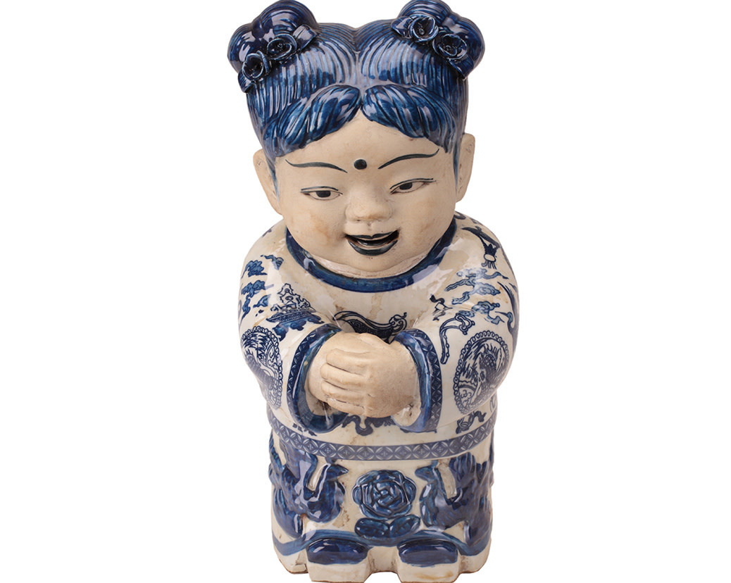 Porcelain statuette of Chinese girl H 35cm