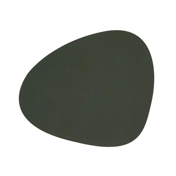 | Large Curve Dinner Table Mat | Leather Nupo | Dark Green