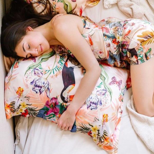 Botanical Silk Pillowcase I Eden Print