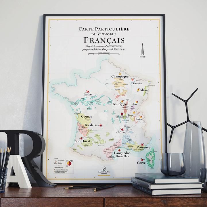 La Carte des vins sil vous plait Affiche La Carte des Vins de France