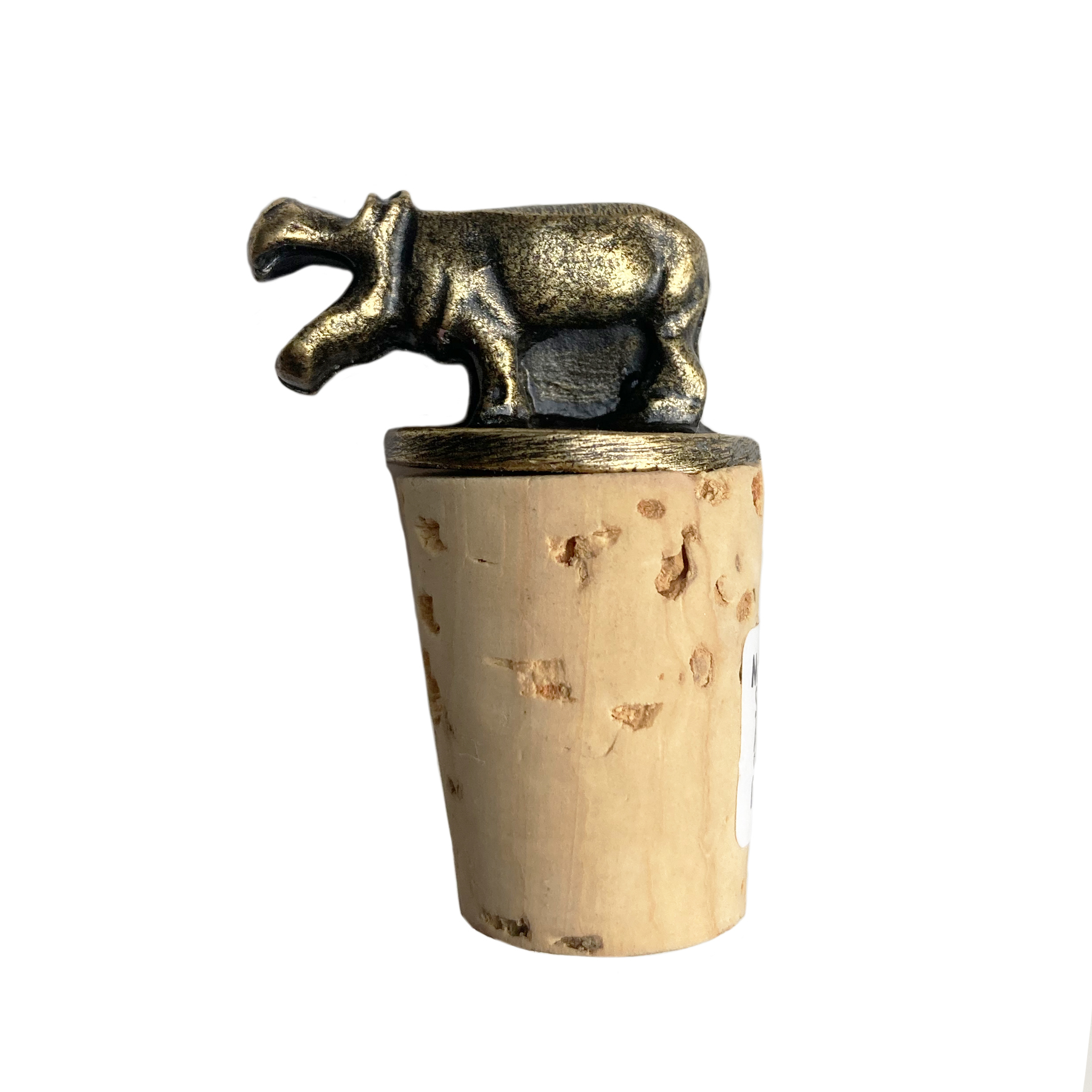 Brass Hippo Bottle Stopper