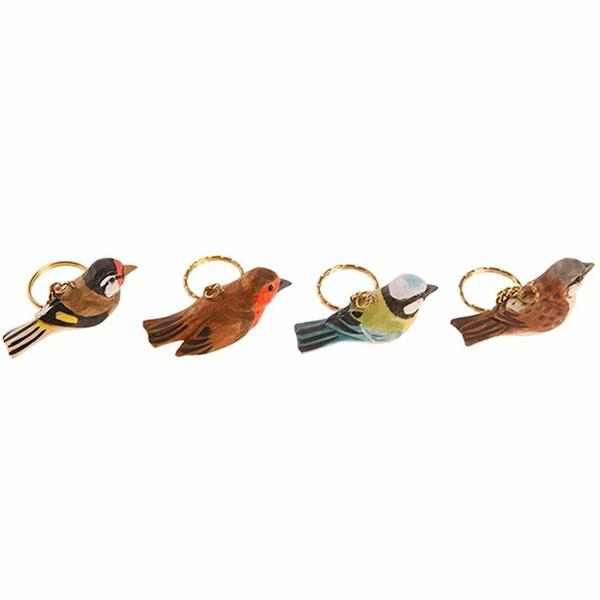 Wooden British Bird Keyring - Assorted