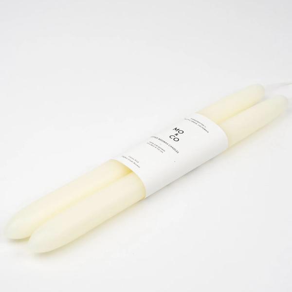 Dipped Beeswax Taper Candle In Natural White