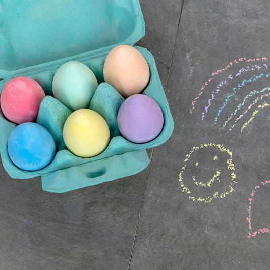 Six Colourful Chalk Eggs