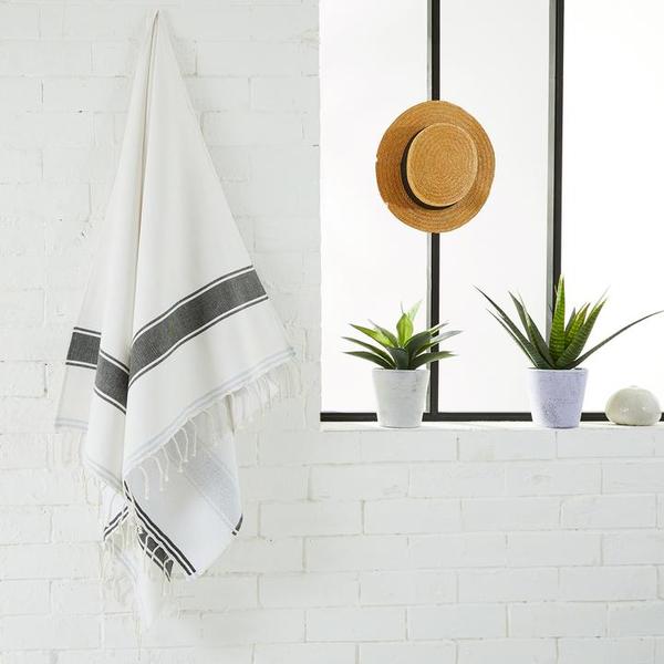 FOUTAS Terry Fouta Towel In Anthracite