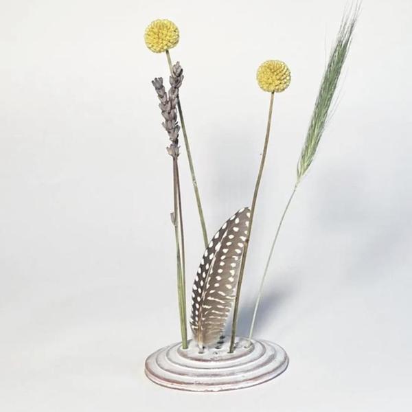 Handthrown Flower Disc / Incense Holder By