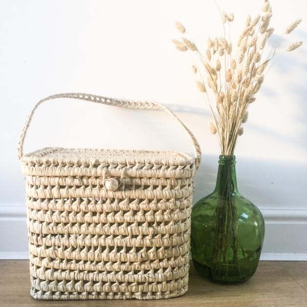 Maysa Lidded Storage Basket Bag