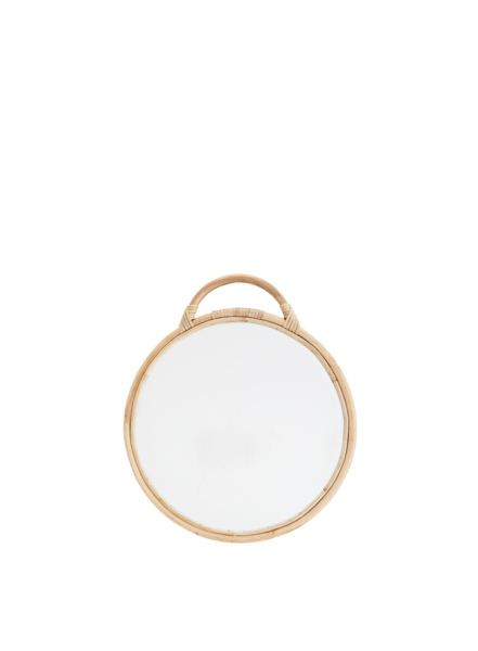 Round Mirror with Bamboo Surround