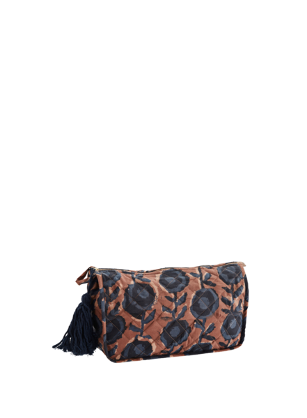 Printed Toiletry Bag with Tassel Dusty Rose Large