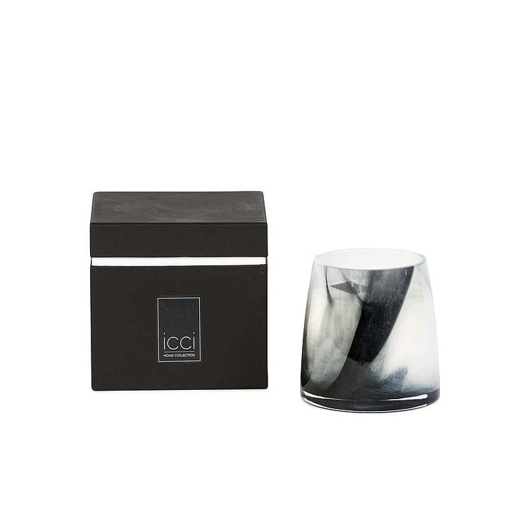 Dekocandle Paris Couture Black and White Waves Scented Candle