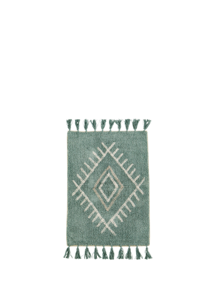 Tufted Cotton Bath Mat 60 X 90cm Aqua Off White Taupe From