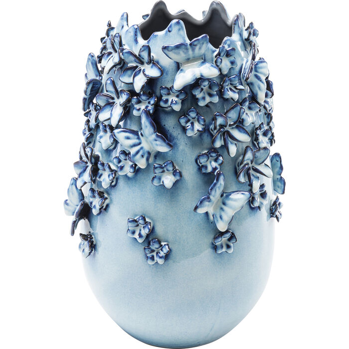 Kare Design Vase Butterflies Lightblue 