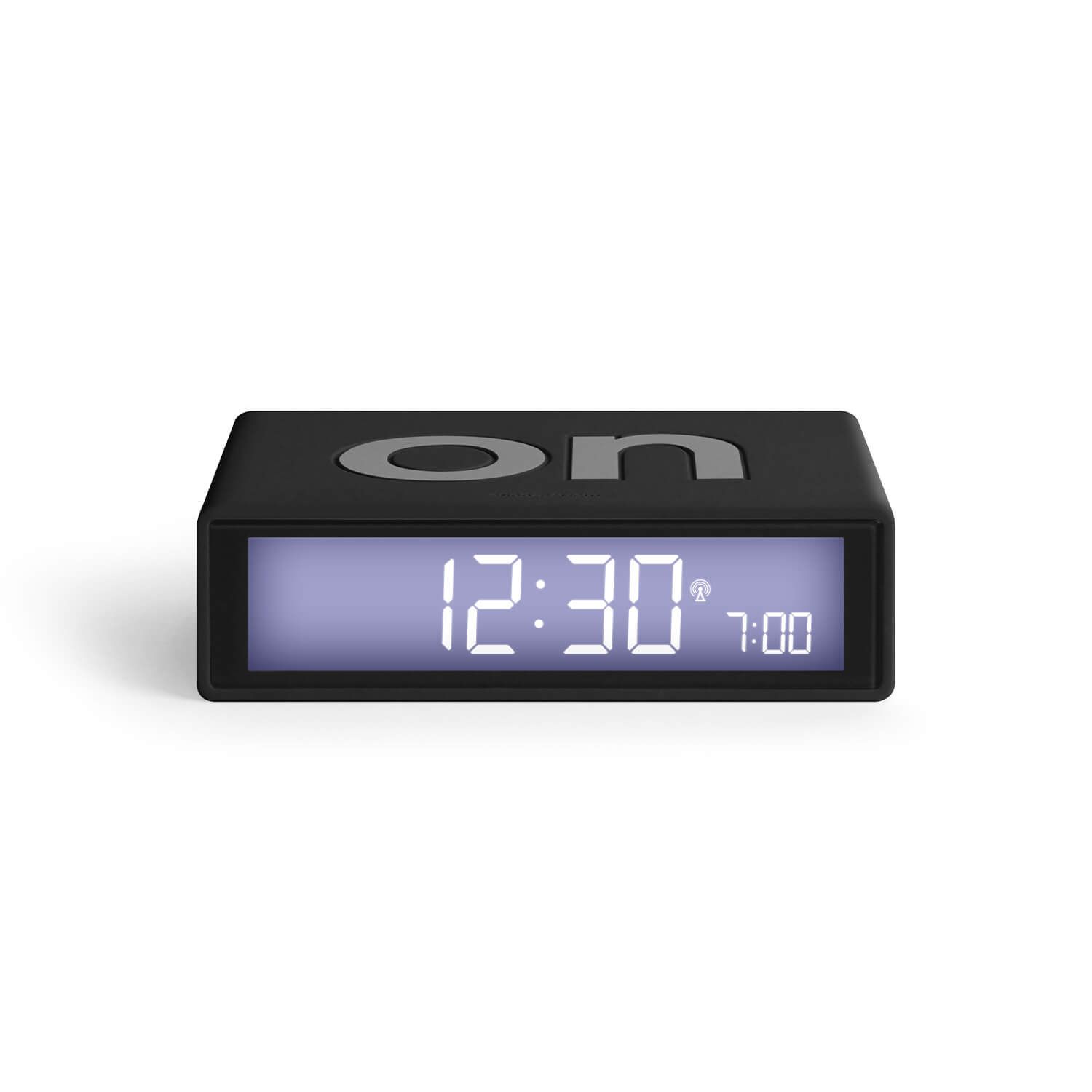 Lexon Black Rubber Flip+ Alarm Clock