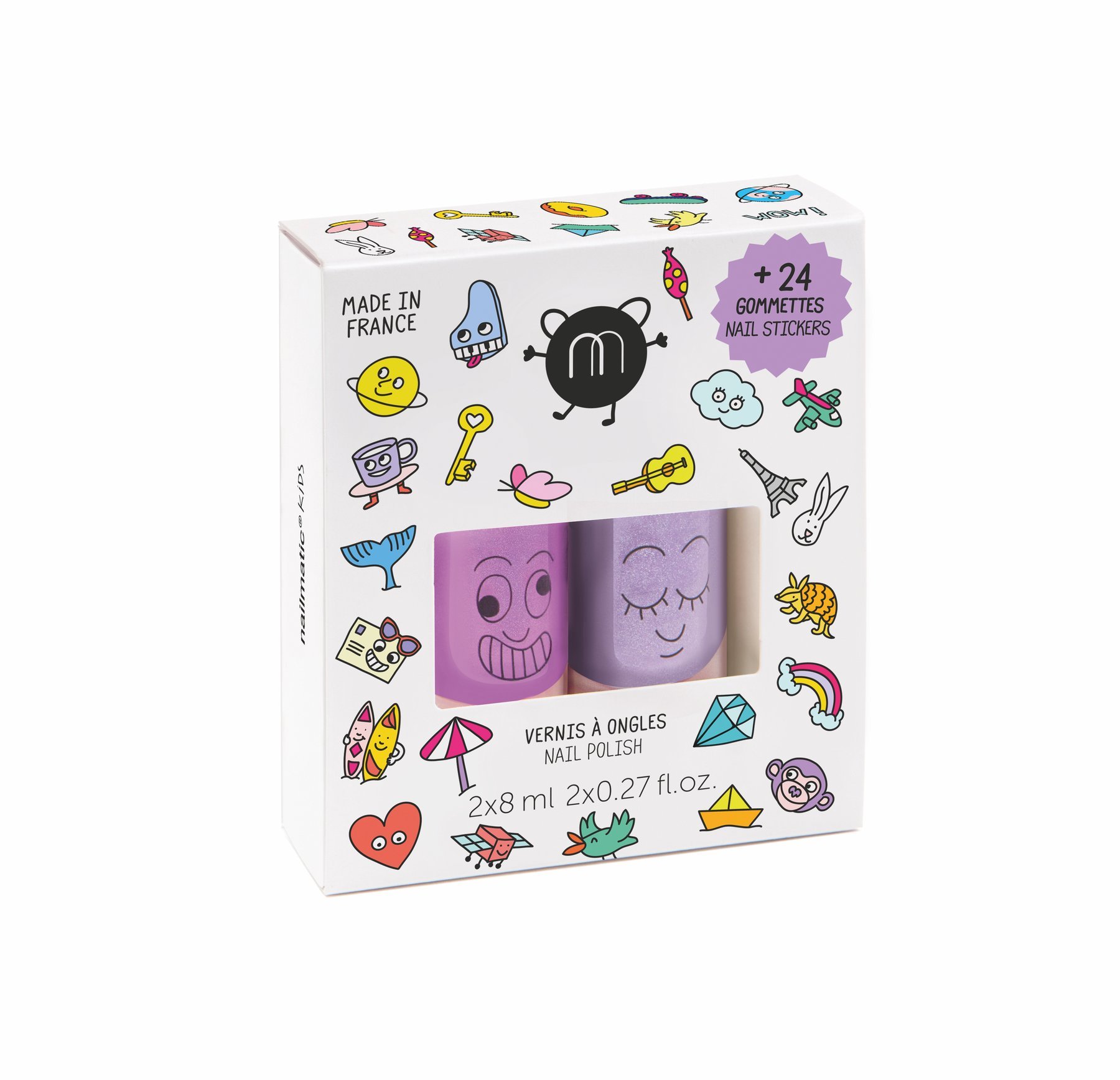 Nailmatic Nail Polish Duo With Stickers Wow