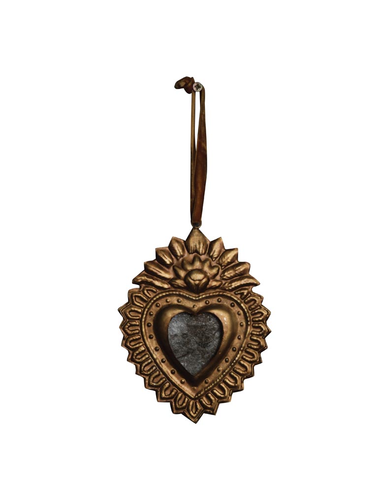 Chehoma Hanging Ex-Voto Heart with Mirror