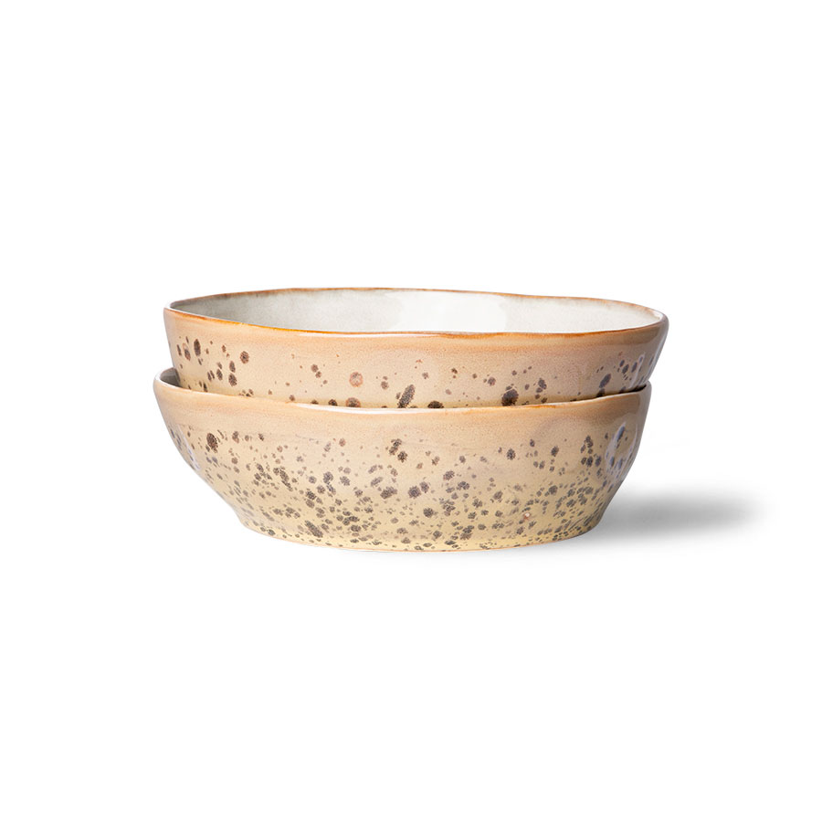 HKliving 70s Ceramics Tiger Pasta Bowls - Set of 2