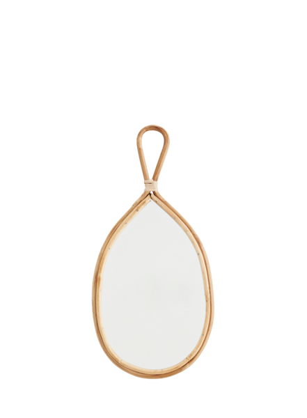 Oval Mirror with Bamboo Frame