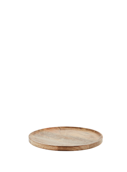 Madam Stoltz Small Round Wooden Flat Plate