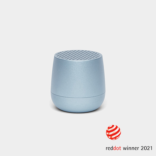 Soft Blue Mino + Alu Wirelessly Rechargeable 3W Bluetooth Speaker