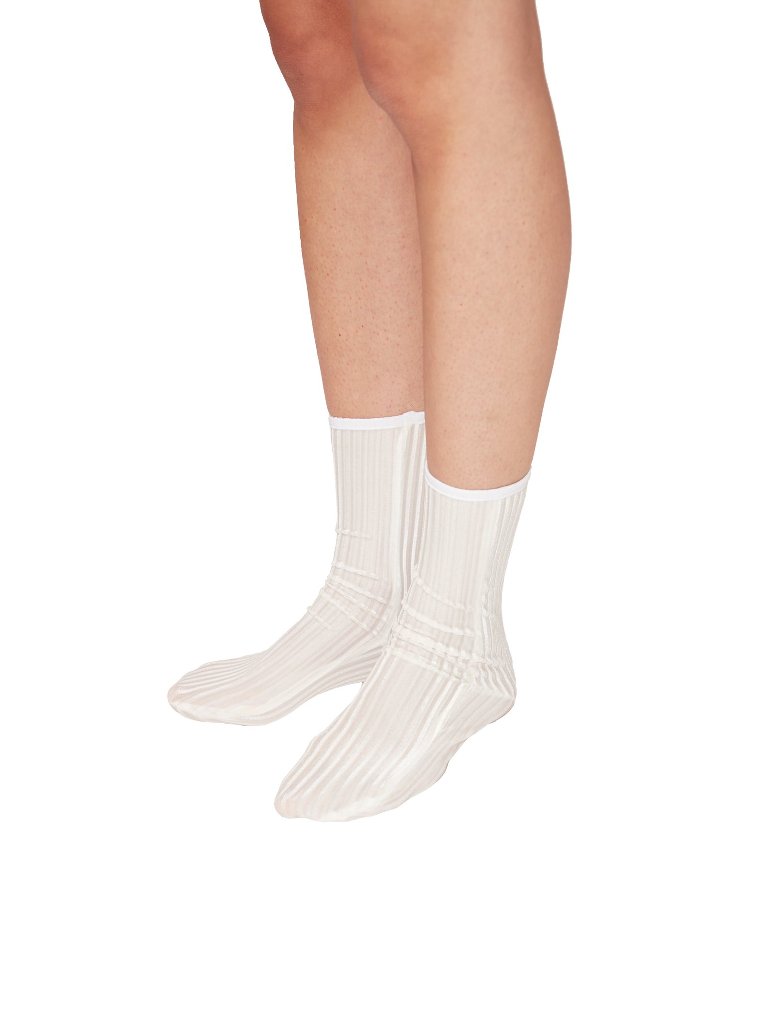 Simone Wild Rib Velvet Ankle Socks White 