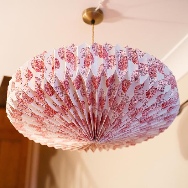 Indian Recycled Paper Saucer Light Shade Red Dots