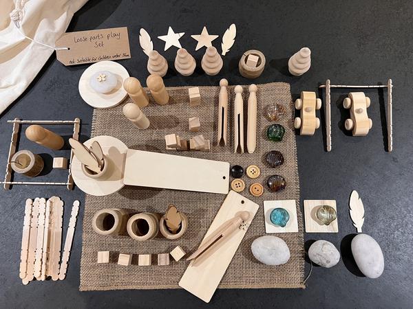 Crane and Kind Loose Parts Wooden Play Set