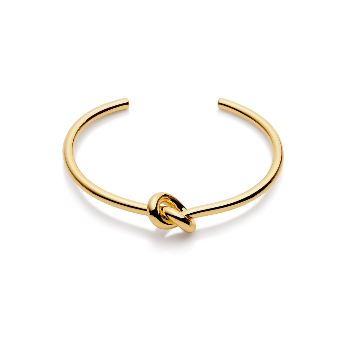 Nordic Muse Gold Knot Bangle, 18k Tarnish-Free Waterproof Gold