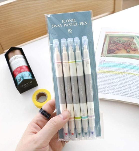 Two Way Pastel Pen Set Of 5