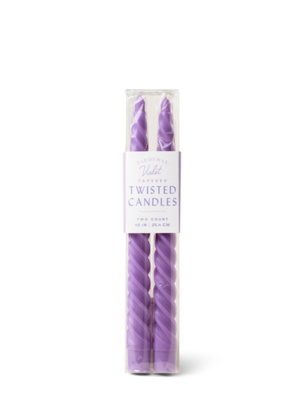 Paddywax 2 Tapered Twisted Candle 10" In Violet