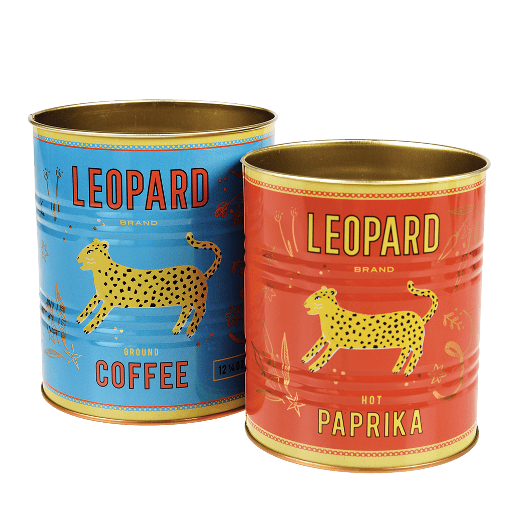 Rex London Leopard Coffee Tin Set of Two