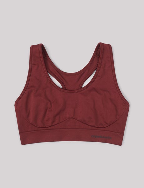 Burgundy Sweat-wicking Sports Bra