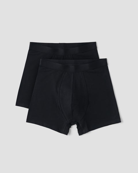 Organic Cotton Boxers Sold In Packs Of 2 - Black