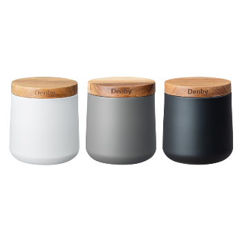 Denby Steel Storage Canisters Set Of 3