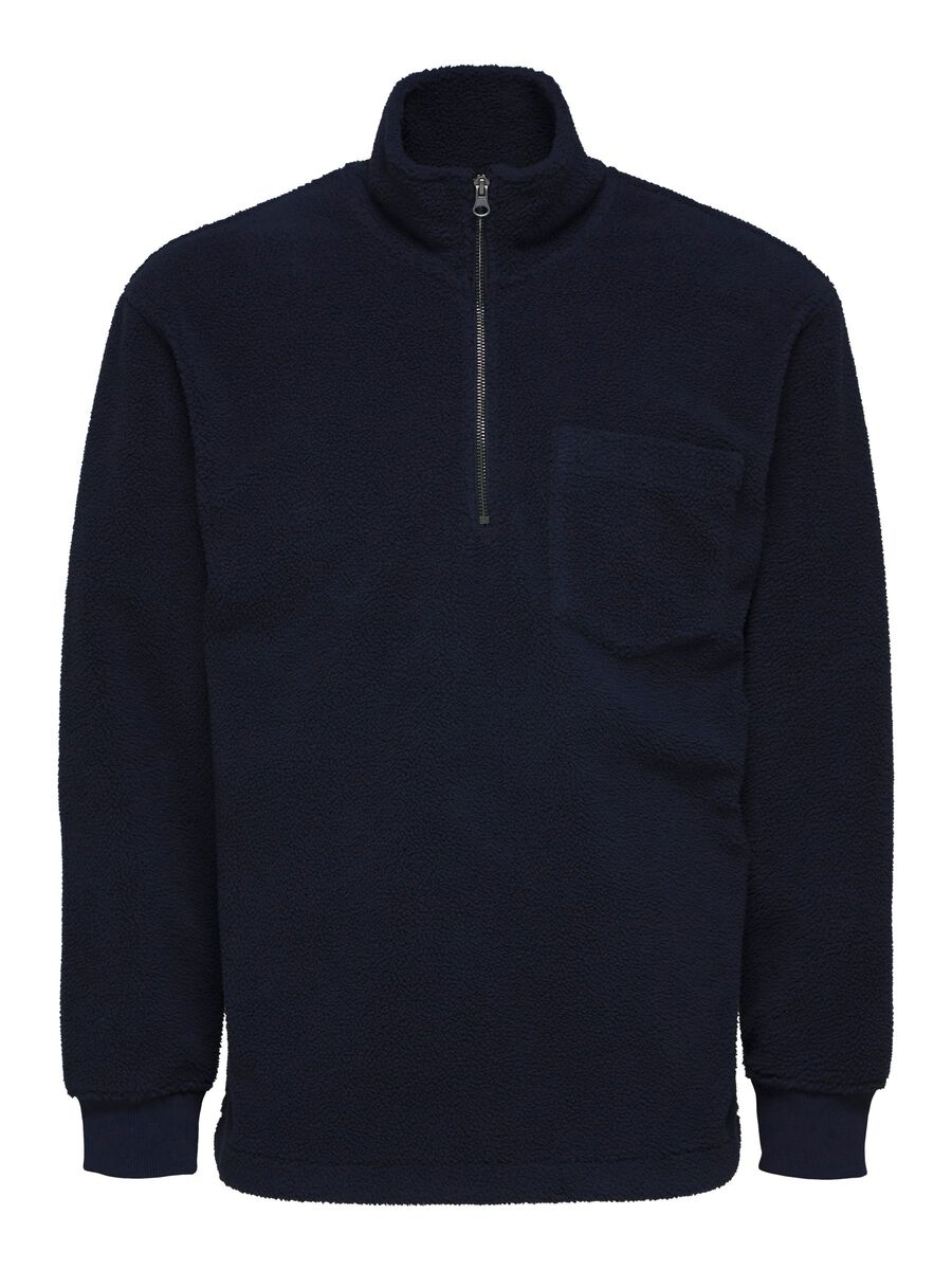 Selected Homme Relax Brenan High Neck Sweat - Navy Blazer 
