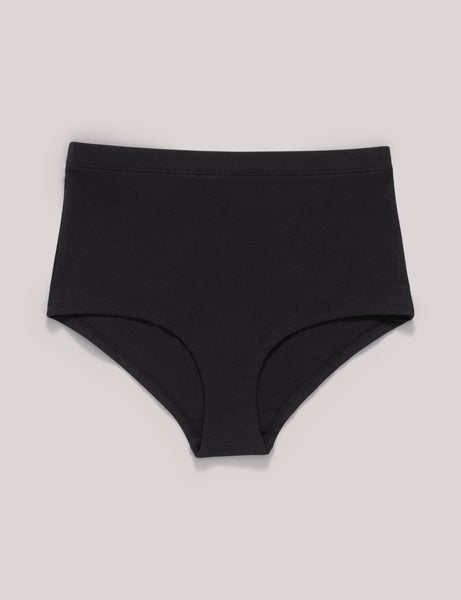 Super High Rise Organic Cotton Panties - 2 Pack Color Black