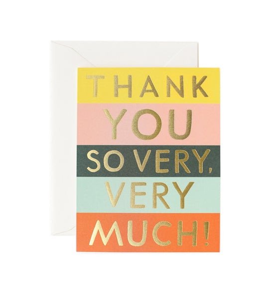 Colour Block Thank You Card - Set Of 8