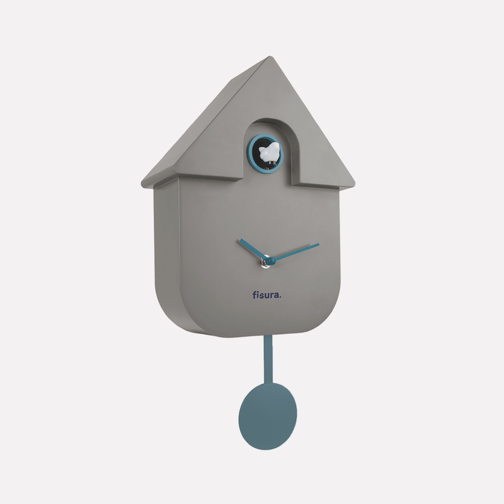 Fisura Cuckoo House Clock Grey and Blue
