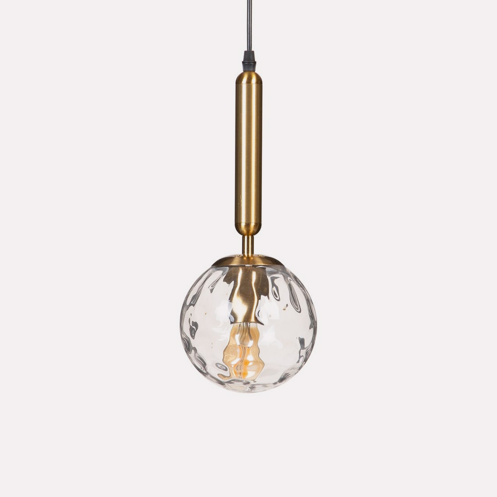 Pendant Lamp Liquid Glass Globe & Brass