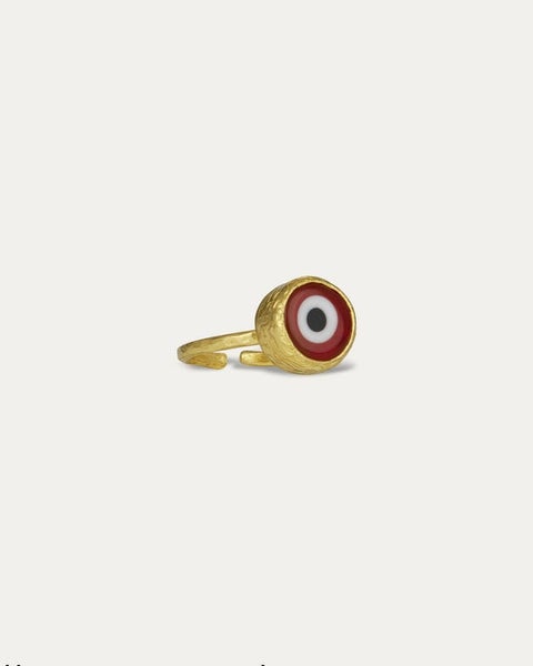 Nazar Red Evil Eye Stacking Ring