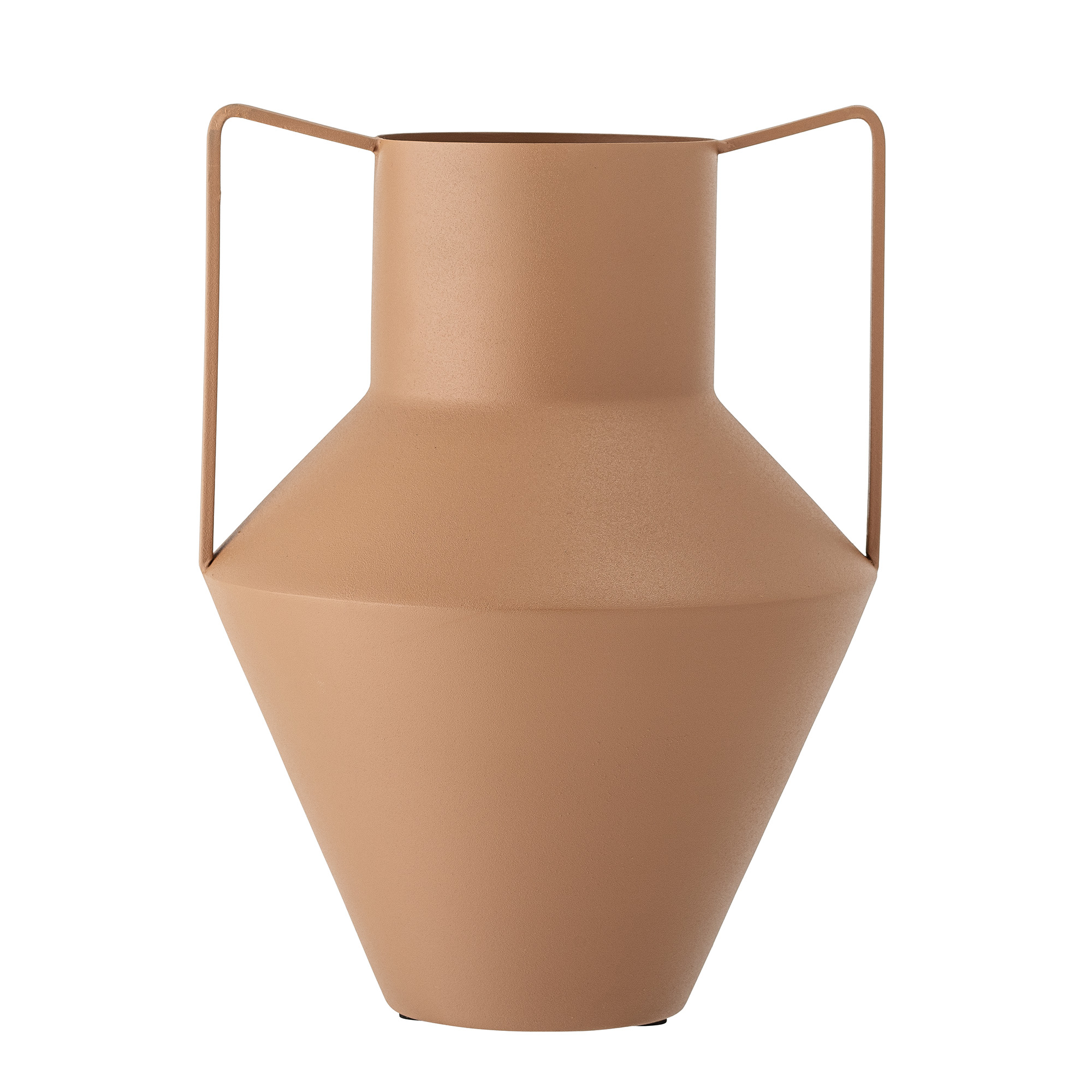 Bloomingville Rough Metal Vase with Terracotta Coloured Handles
