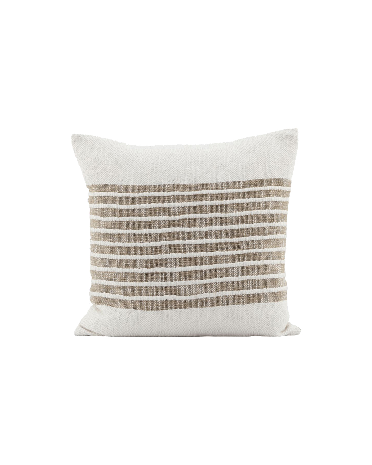 House Doctor Cotton Cushion Cover with Central Stripes in Beige and Camel