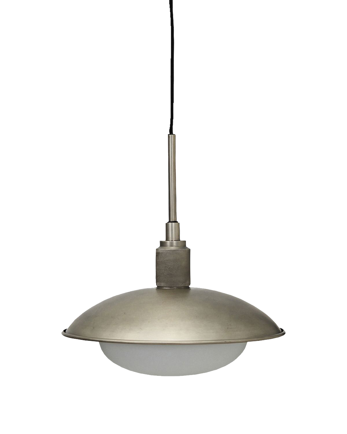 House Doctor Suspension Lamp in Bronze-Coloured Metal and Opaque Glass Shade