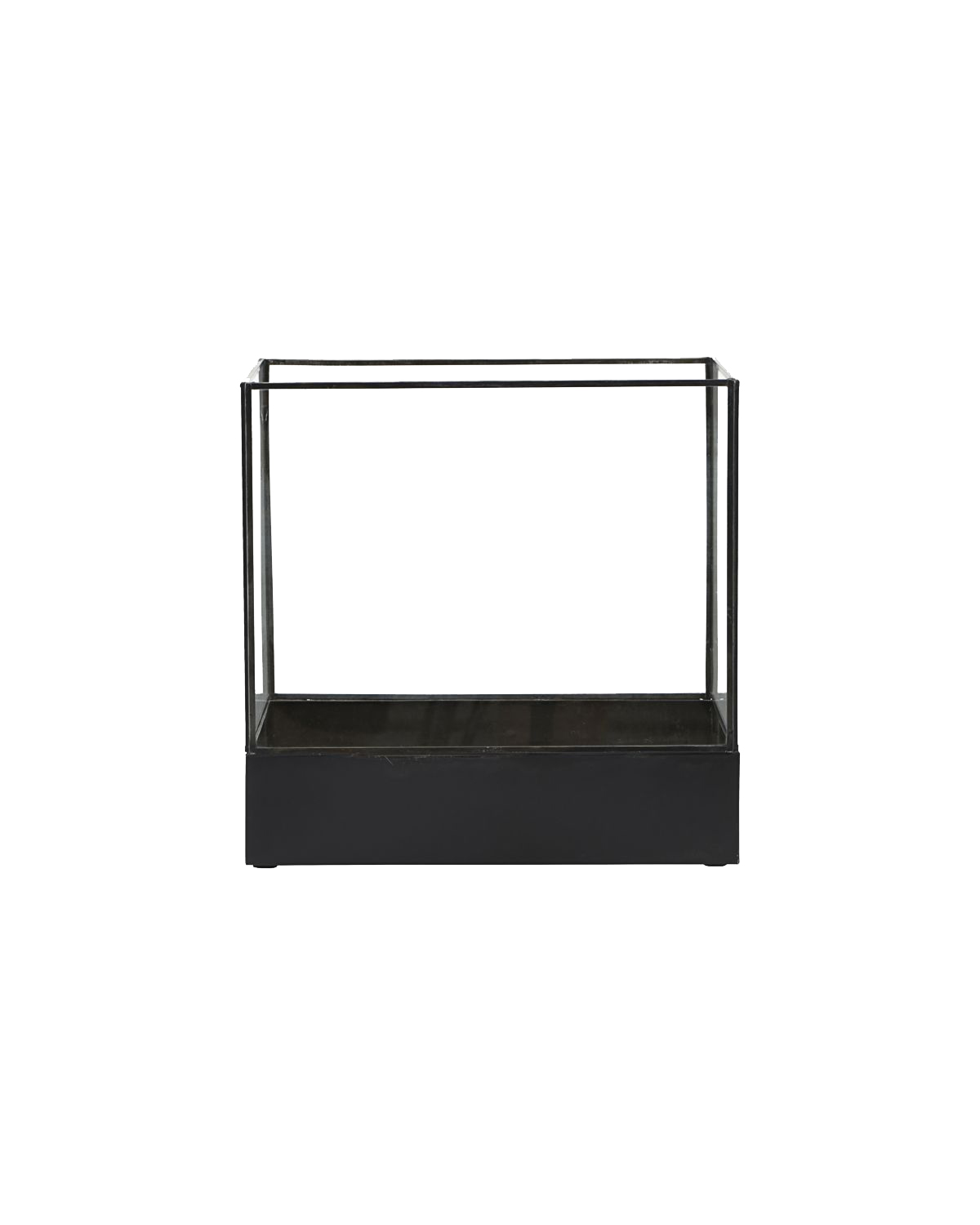 House Doctor Rectangular Glass and Black Iron Display Cabinet