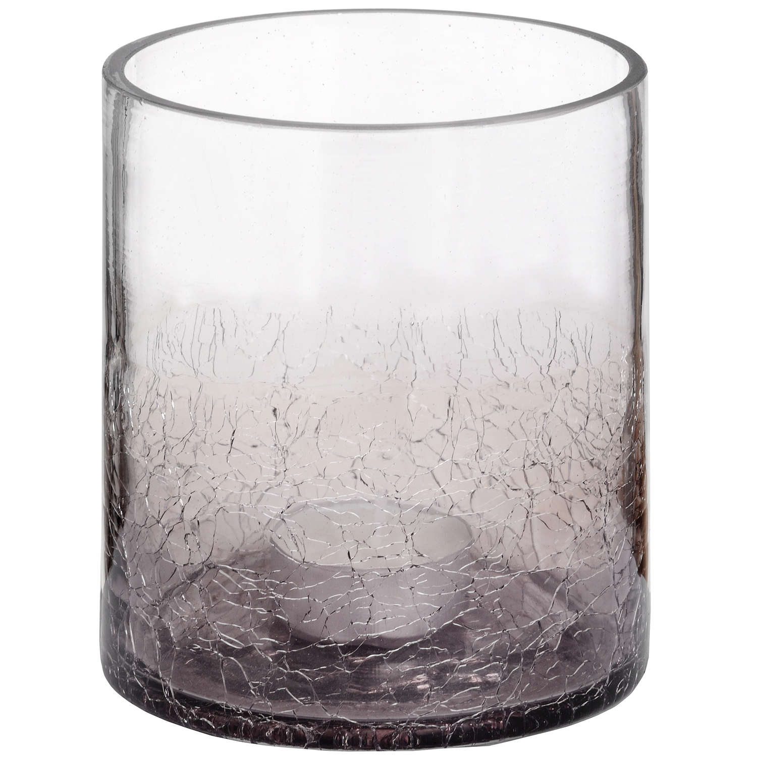 Victoria & Co. Smokey Crackle Glass Candle Holder