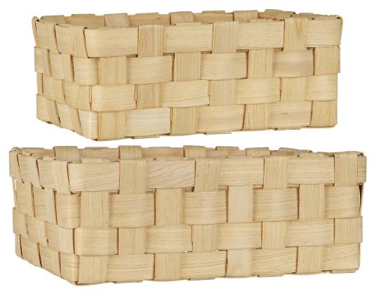 Ib Laursen Chip Wood Basket Set of 2